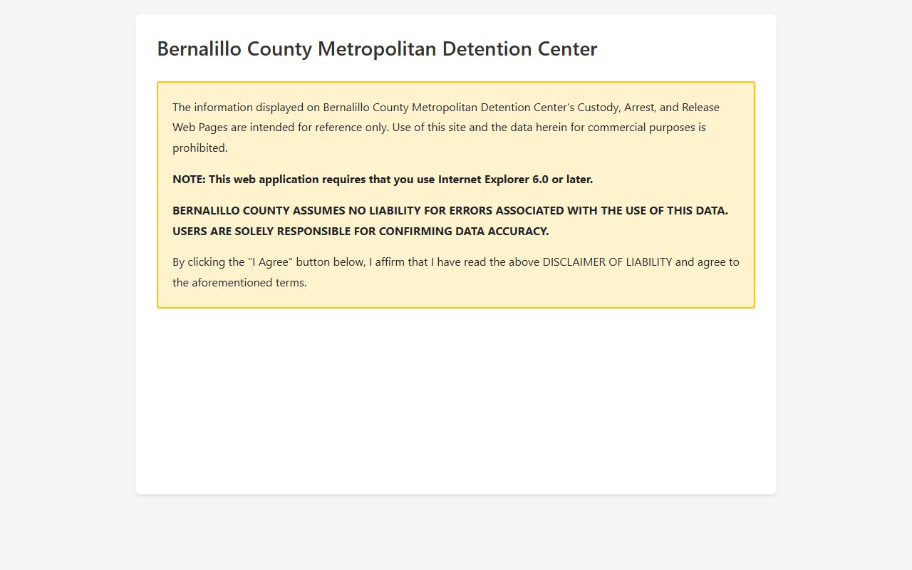 Bernalillo County arrest records and court charges MDC custody list terms