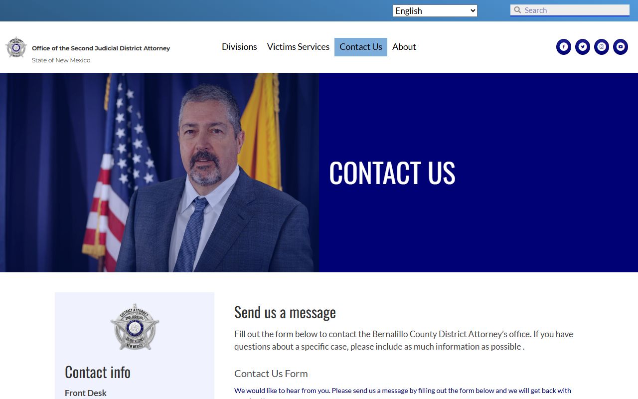 Bernalillo County arrest records and court charges District Attorney contact page