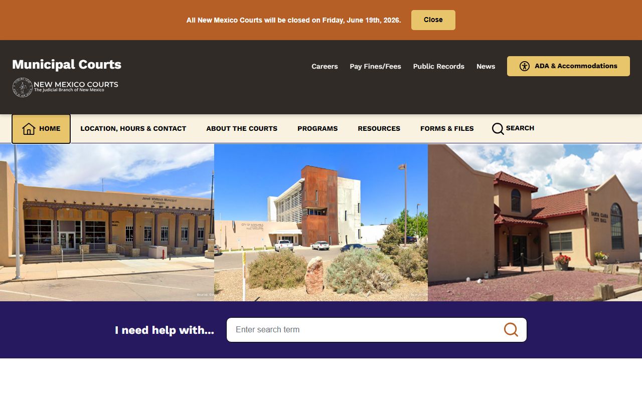 Bernalillo County court dockets New Mexico municipal courts page