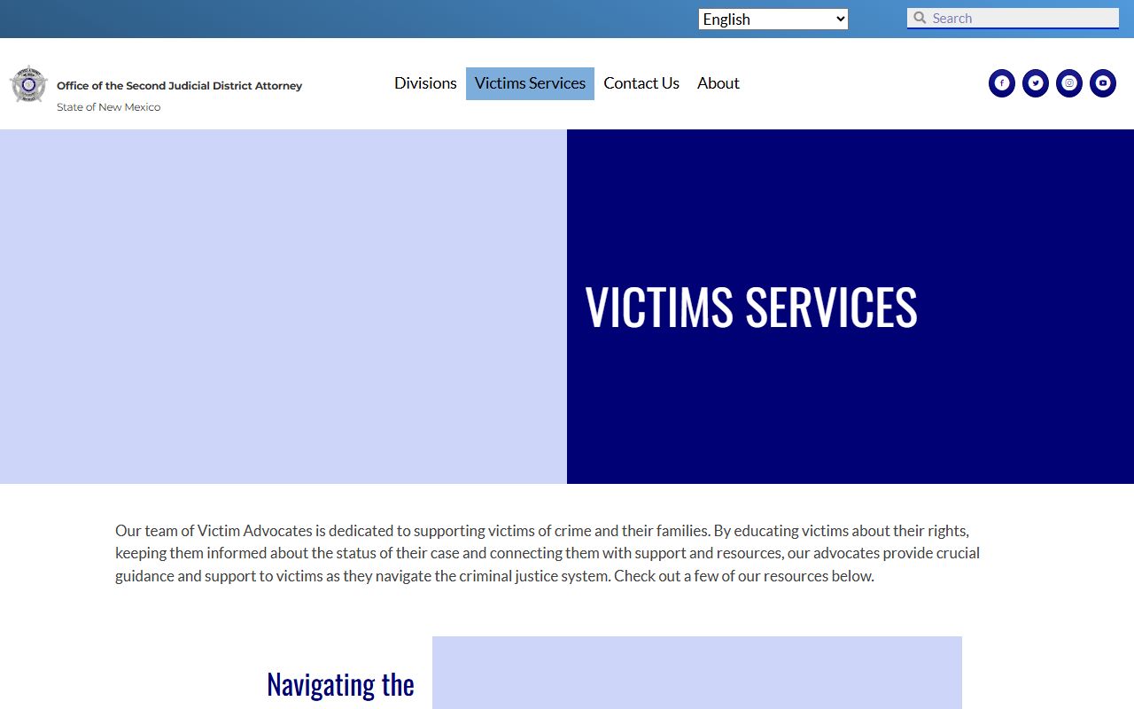 Bernalillo County criminal court records District Attorney victim services page
