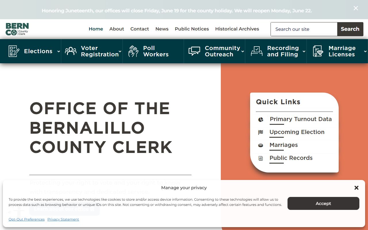 Bernalillo County court records County Clerk portal